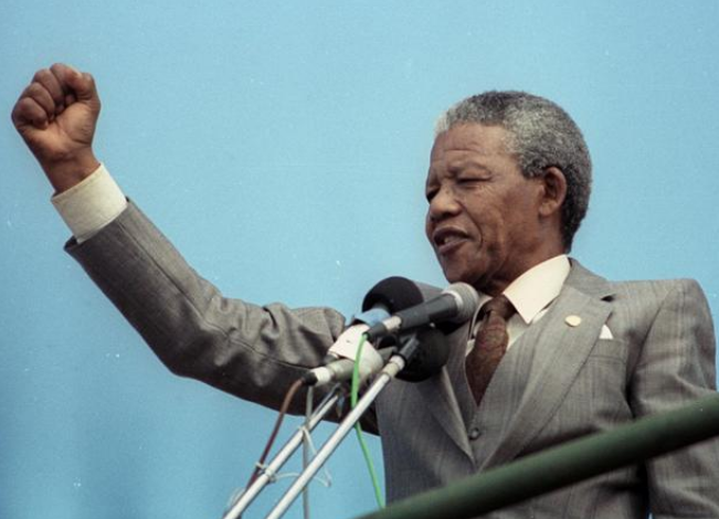 South Africa's first democratic President, Nelson Mandela.