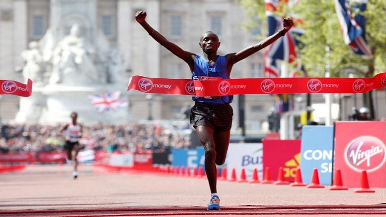 Kenya's Daniel Wanjiru wins the men's elite race.