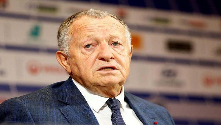 Olympique Lyonnais president Jean-Michel Aulas during the press conference.