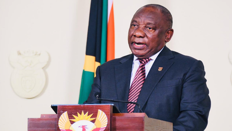 A picture of President Cyril Ramaphosa during one of his addresses to the nation.