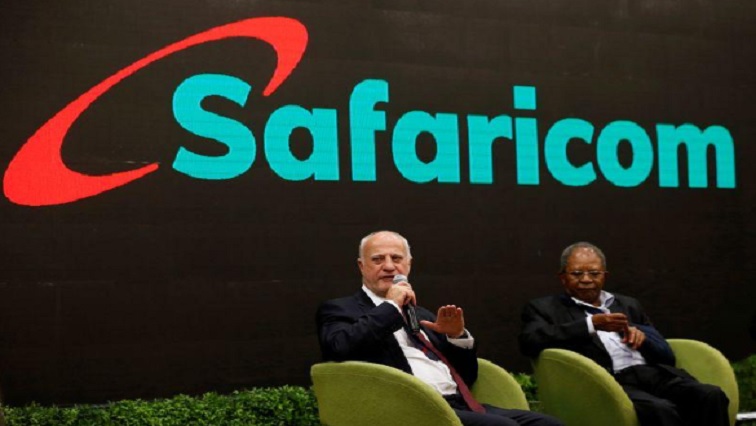Safaricom Chief Executive Officer (CEO) Michael Joseph flanked by Safaricom chairman Nicholas Ng'ang'a addresses an investor briefing at their headquarters in Nairobi, Kenya, on November 1, 2019.