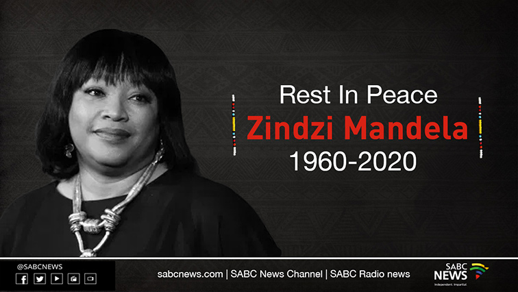 Zindziswa Mandela had tested positive for COVID19 shortly before her death.