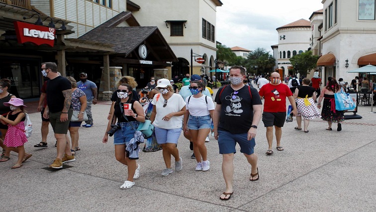 Disney Springs shoppers wear face masks