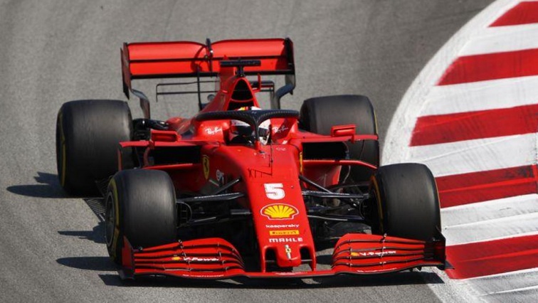 Ferrari's Sebastian Vettel in action during the race.