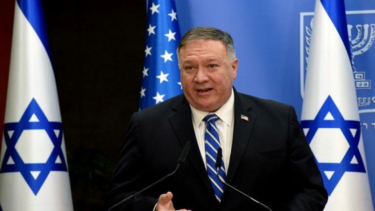 U.S. Secretary of State Mike Pompeo and Israeli Prime Minister Benjamin Netanyahu (not pictured) make joint statements during a news conference after a meeting in Jerusalem, August 24, 2020.