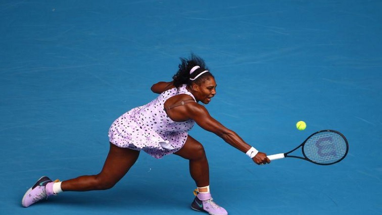 Serena Williams of the U.S. in action during the match against China's Qiang Wang.