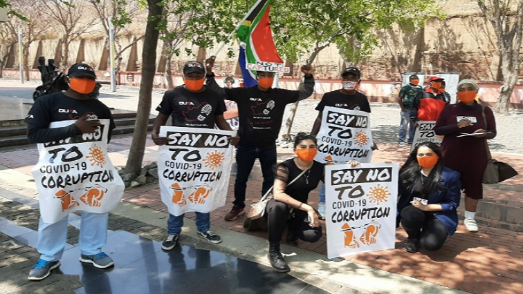 The federation was participating in a #OrangeMaskFriday campaign picket against COVID-19 corruption organised by the Ahmed Kathrada foundation at the Constitutional Hill in Johannesburg.