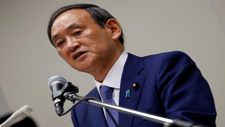 Yoshihide Suga, Japan's Chief Cabinet Secretary and ruling Liberal Democratic Party (LDP) lawmaker, speaks during a news conference to announce his candidacy for the party's leadership election, in Tokyo, Japan.
