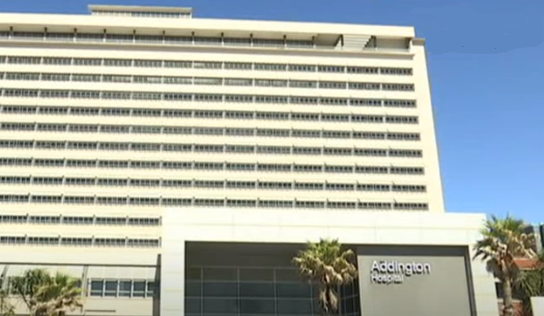Emergency room staff, doctors, nurses and cleaning staff sat outside the hospital on Durban's beachfront, while the facility operated with skeleton staff