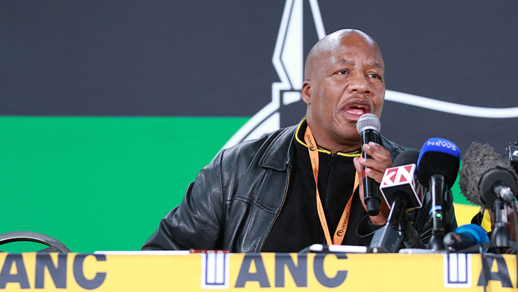[File image] Jackson Mthembu addressing members of the media, at the 2017 ANC Policy Conference, in Nasrec south of Johannesburg.