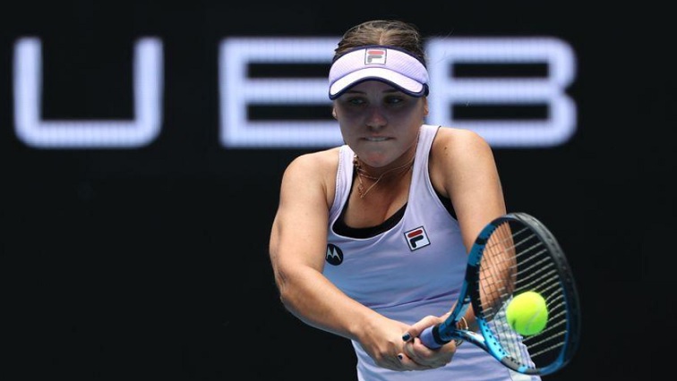 Sofia Kenin of the U.S. in action during her second round match against Estonia's Kaia Kanepi