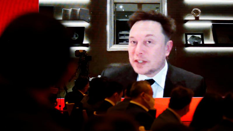 Tesla Inc Chief Executive Officer Elon Musk attends via video link a session at the China Development Forum held in Beijing, China.