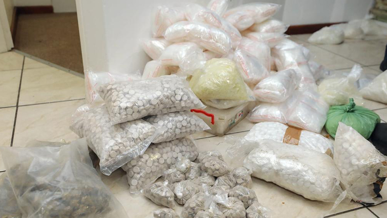 Police say they raided a property in Burcell Street and confiscated the drugs including 52 kilograms of TIK, 9000 mandrax tablets, three pistols and a revolver as well as 280 rounds of ammunition.