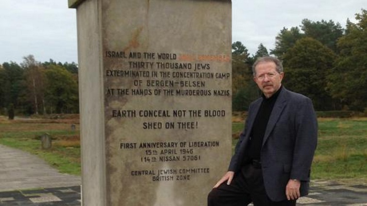 Menachem Rosensaft, an American Jew, stands before a monument to the victims of the Bergen-Belsen concentration camp in Germany on October 26, 2014.