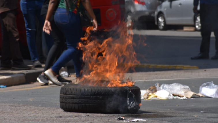 File photo: The roads have been cleared after students participated in a protest against financial exclusion.