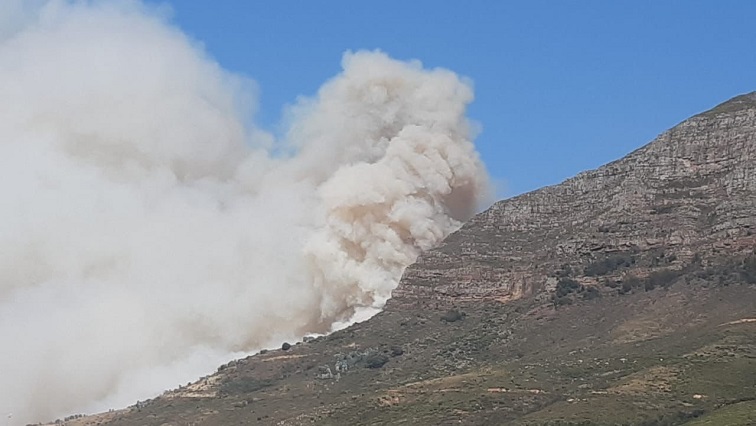 The blaze started on the slopes of Devil's Peak