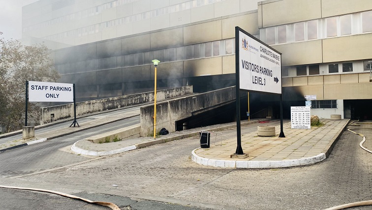 The blaze broke out in a storage room, which spread to other parts of the Charlotte Maxeke hospital.