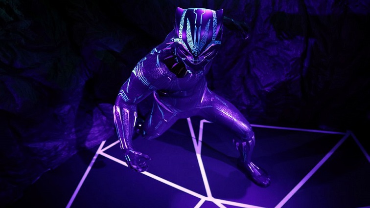The king of the fictional Wakanda is dressed in his distinctive Black Panther suit, with an inbuilt "vibranium effect" which makes the outfit light up in purple when visitors touch it.
