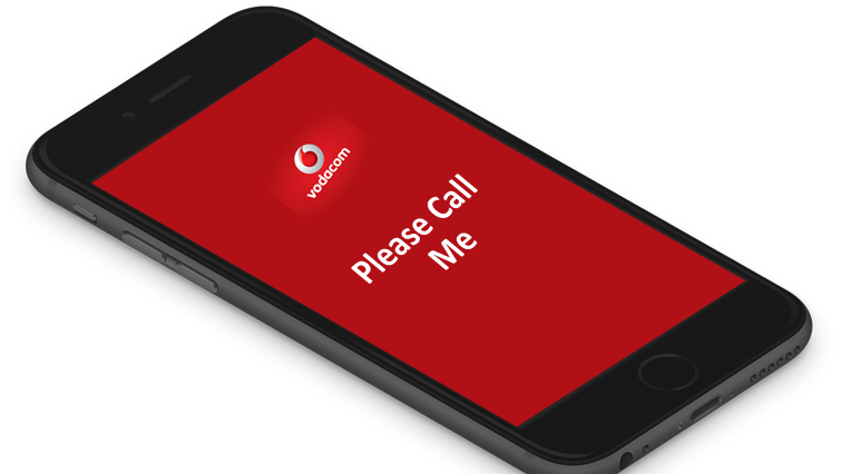 Vodacom 'Please Call Me' feature seen on a cellphone
