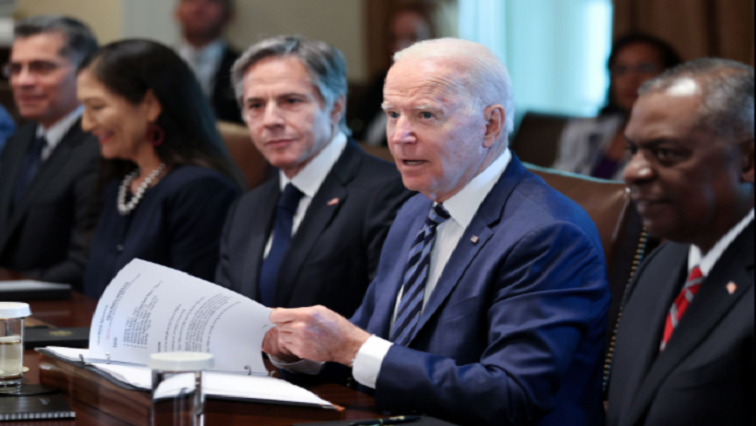 U.S. President Joe Biden speaks during a Cabinet meeting at the White House in Washington, US, on July 20, 2021.