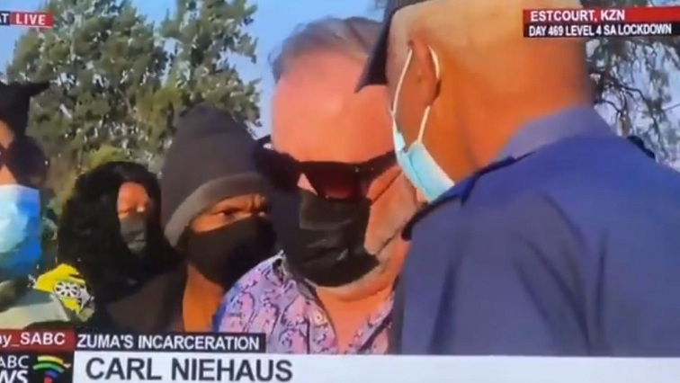 Niehaus was arrested on Thursday during a live television interview with SABC News.