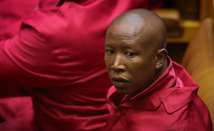 EFF leader Julius Malema is pictured ahead of then  President Jacob Zuma's State of the Nation Address,  February 9, 2017