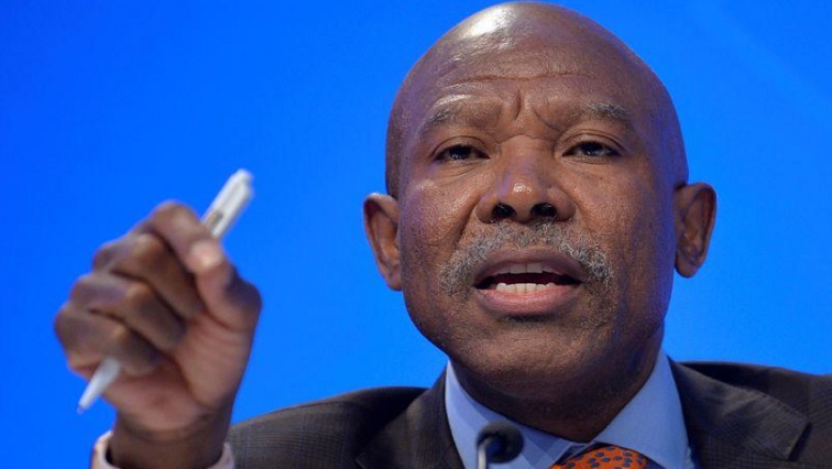 SARB Governor Lesetja Kganyago makes remarks at a closing news conference for the IMFC, during the IMF and World Bank's 2019 Annual Meetings of finance ministers and bank governors, in Washington, US, October 19, 2019.