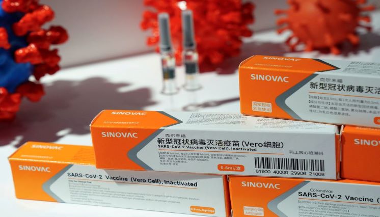A booth displaying a coronavirus vaccine candidate from Sinovac Biotech Ltd is seen at the 2020 China International Fair for Trade in Services (CIFTIS), following the COVID-19 outbreak, in Beijing, China September 4, 2020.