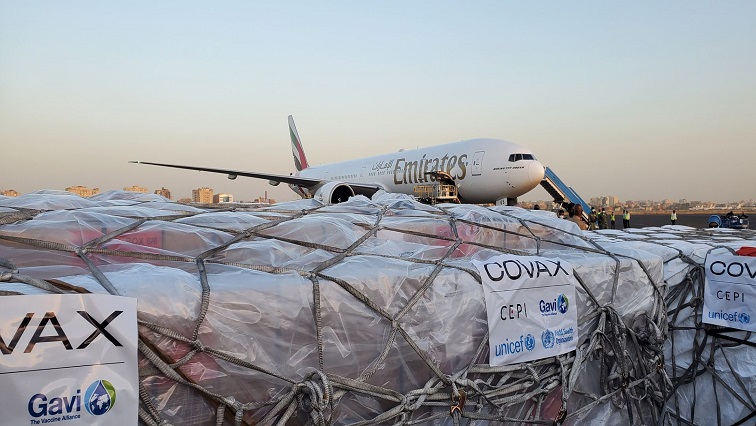 Cargo containing a batch of the AstraZeneca vaccine against the coronavirus disease (COVID-19), is seen at an airport in Khartoum, Sudan March 3, 2021