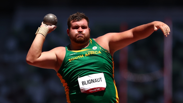 Tokyo 2020 Olympics - Athletics - Men's Shot Put - Final - Olympic Stadium, Tokyo, Japan - August 5, 2021. Kyle Blignaut of South Africa in action REUTERS/Andrew Boyers