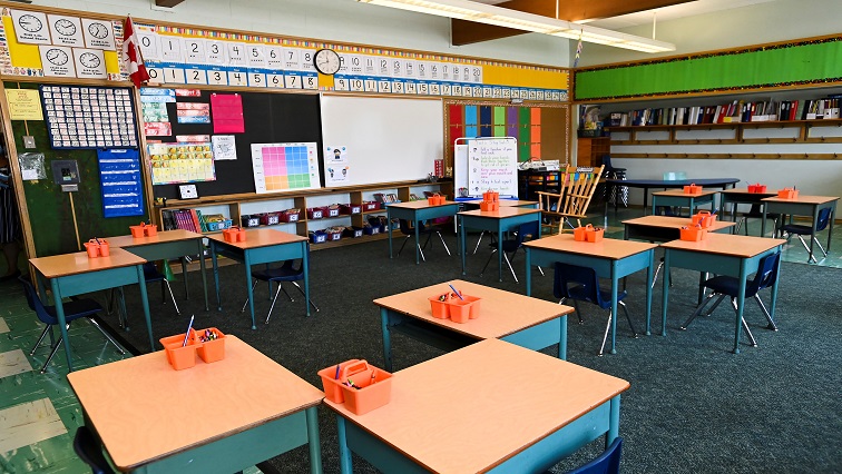 A classroom in a school in the US.