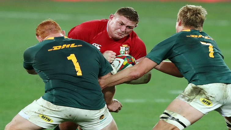 British and Irish Lions' Tadhg Furlong in action with South Africa's Steven Kitshoff and Pieter-Steph Du Toit [File image]