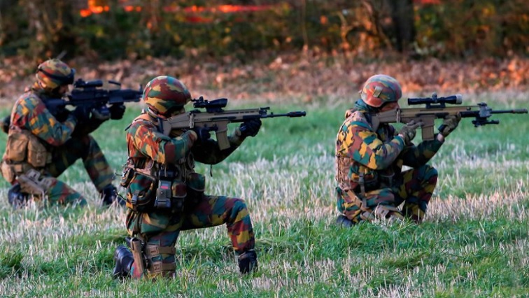 Belgian army Special Forces are seen during the Black Blade military exercise involving several European Union countries and organised by the European Defence Agency at Florennes airbase, Belgium, November, 30, 2016.