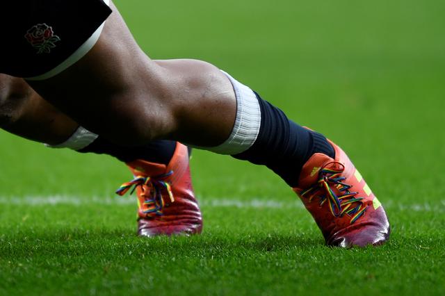 Rugby player's boots seen in this file pic
