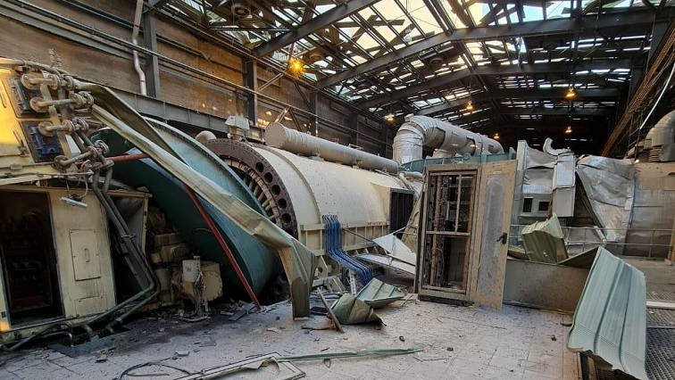 Wreckage following an explosion at the Medupi Power Station
