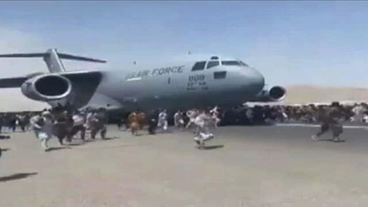Images circulated on social media earlier this week of Afghans desperate to leave Kabul rushing toward a C-17 and clinging to its side.