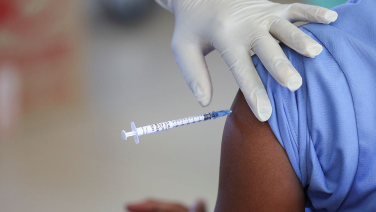 A healthcare worker receives the Johnson and Johnson coronavirus disease (COVID-19) vaccination at the Chris Hani Baragwanath Academic Hospital in Soweto.