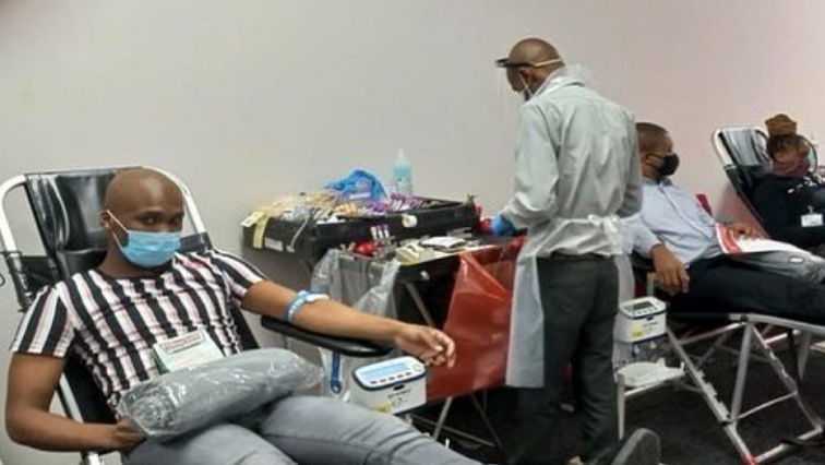 People donate blood in KwaZulu-Natal on June 14, 2021.