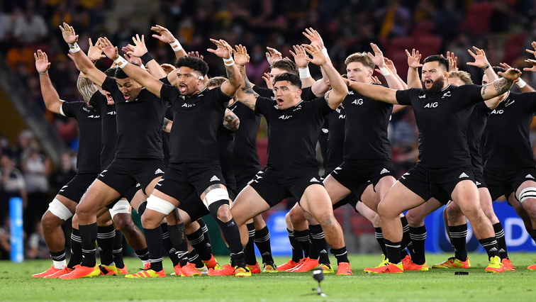 The All Blacks perform the Haka before the Round 4 Rugby Championship match.