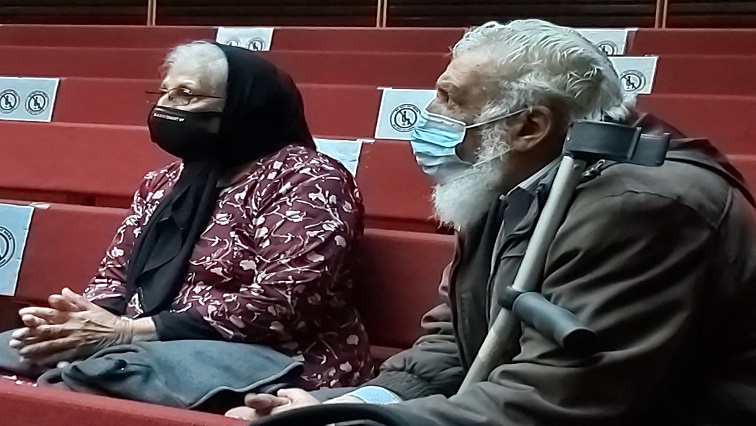 Hoosen Haffejee’s sister and brother Sara Lall and Ismael Haffejee are seen seated inside the Pietermaritzburg High Court in this picture taken on the 17 of August, 2021.