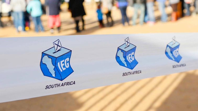 IEC banner seen at a voting station in South Africa.