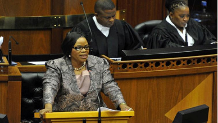 Zanele Ka-Magwaza-Msibi in Parliament in 2014.