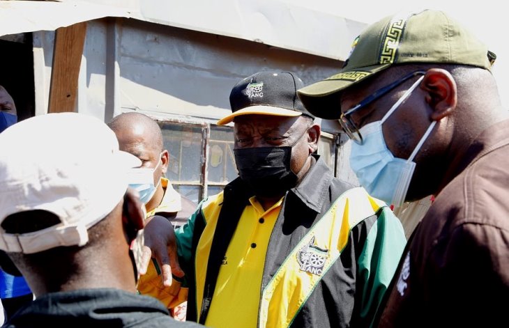 ANC President Cyril Ramaphosa interacting with residents in Tembisa during the party's election campaign