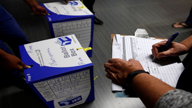 [File Image] Election officials seal ballot boxes at the end of voting in South Africa's parliamentary and provincial elections at a polling station in Johannesburg.