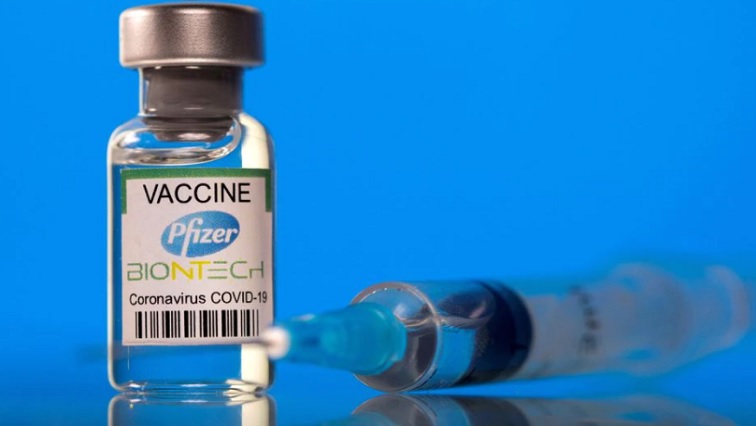 A dose of Pfizer coronavirus vaccine depicted.
