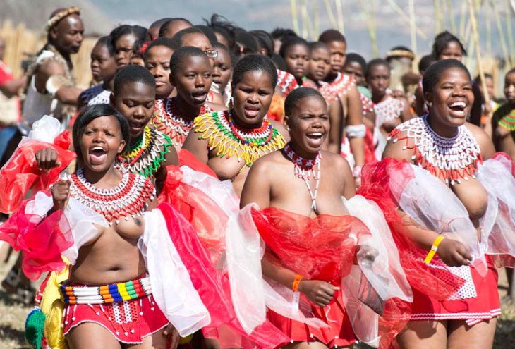 Maidens seen at the annual Reed Dance ceremony in KZN, 31 August 2013