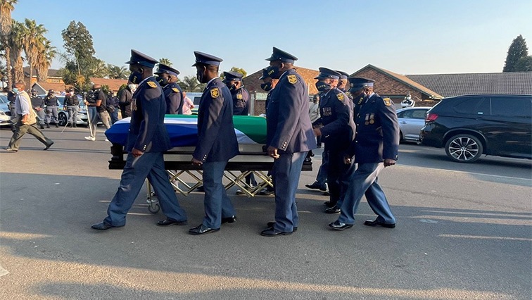 Colleagues bid farewell to the slain police officer