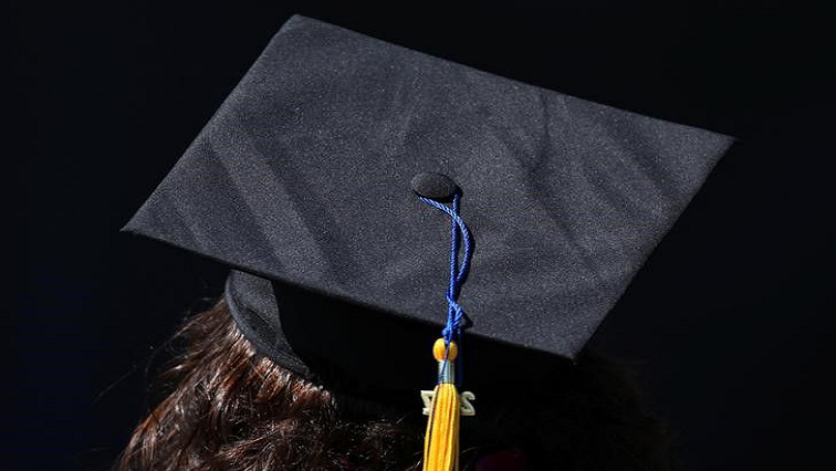 [File photo] The top of the cap of a graduating student is pictured during their graduation ceremony.