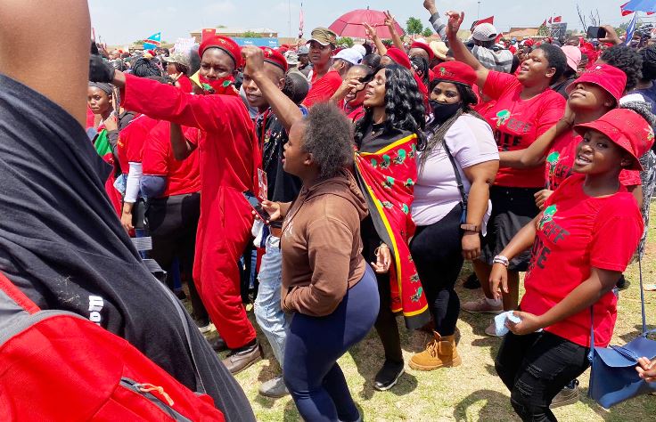 EFF supporters at the party rally.