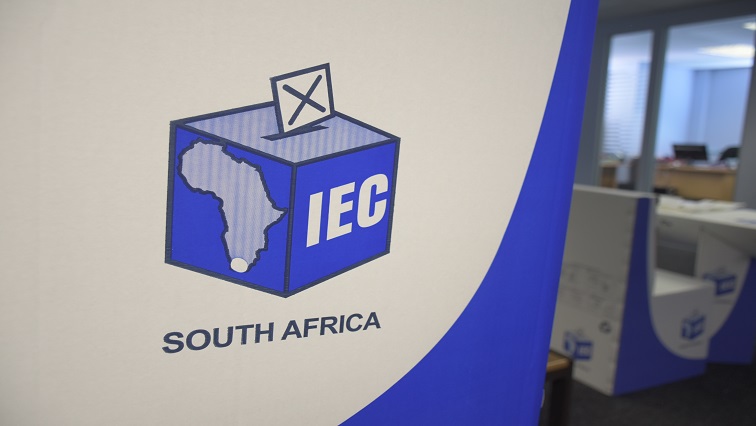 File Photo: A voting booth is set up for demonstration purposes, showing the logo of the Independent Electoral Commission (IEC).